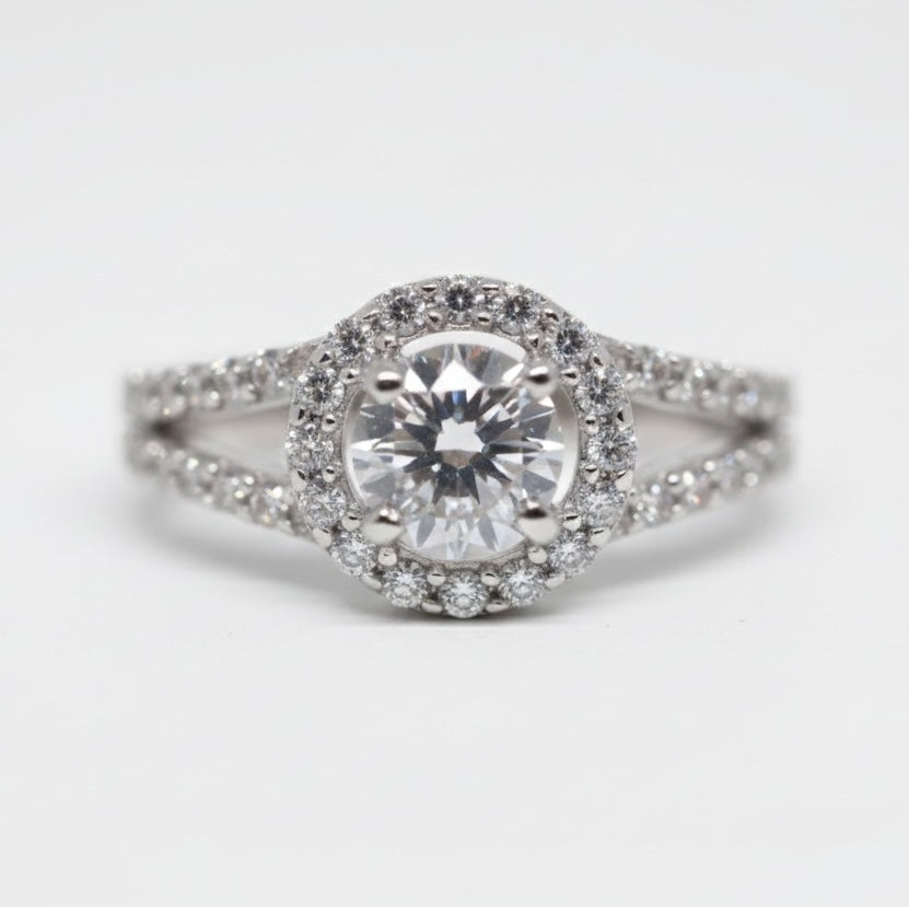 92.5% Pure Sterling Silver Adjustable Sapphire Engagement Ring