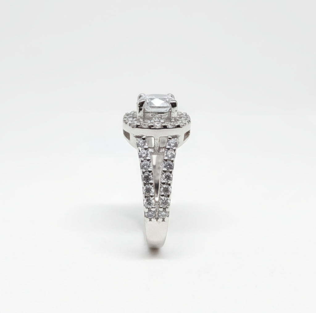 92.5% Pure Sterling Silver Adjustable Sapphire Engagement Ring