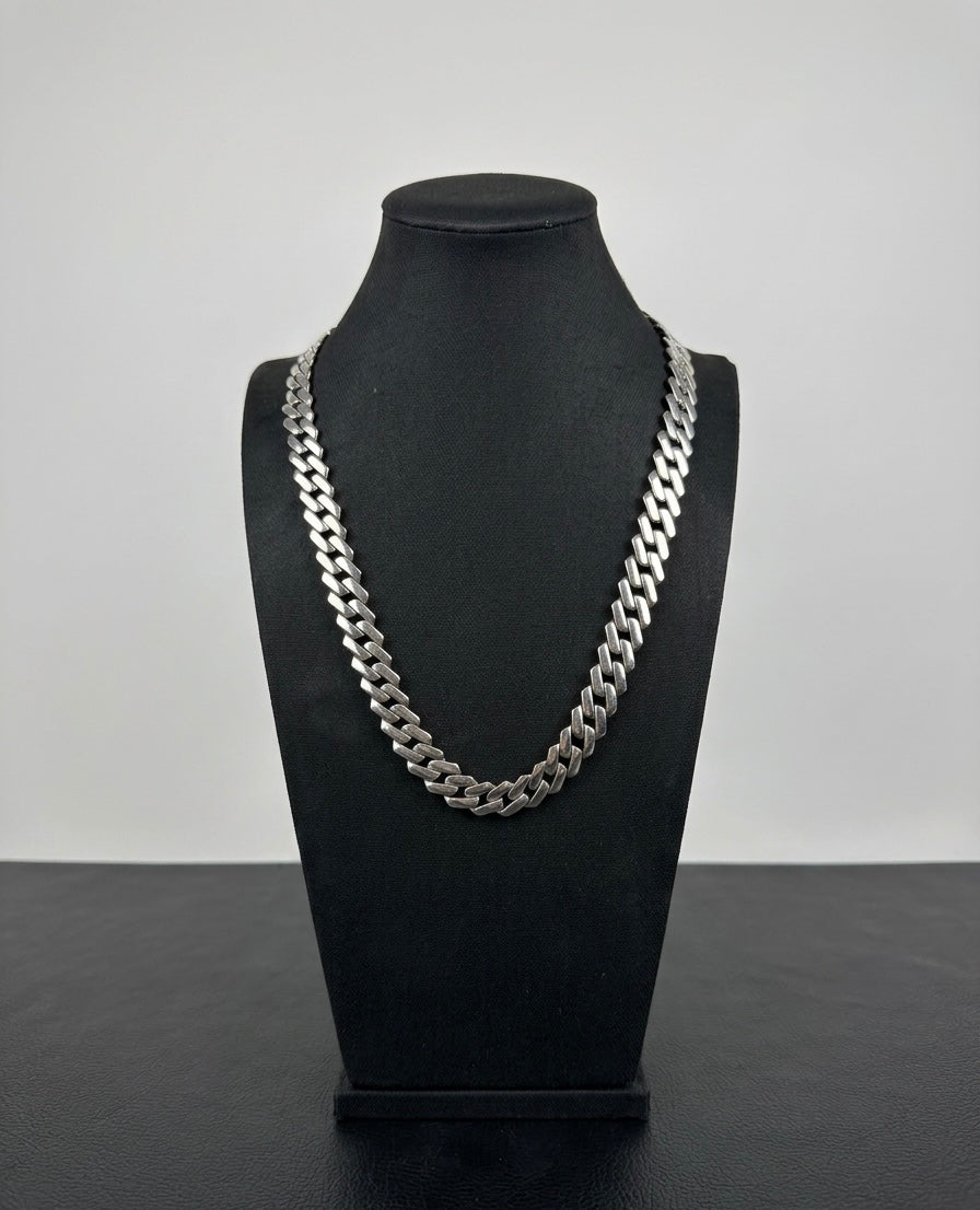 Men’s flat shaped 925 Silver cuban chain