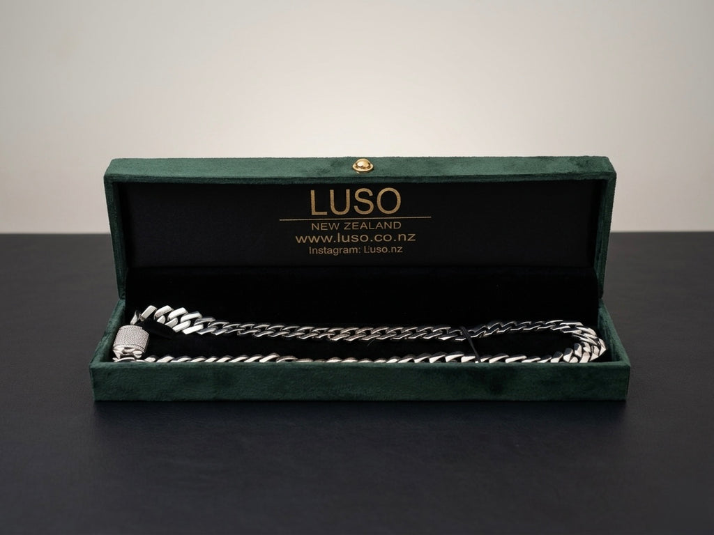 Men’s flat shaped 925 Silver cuban chain