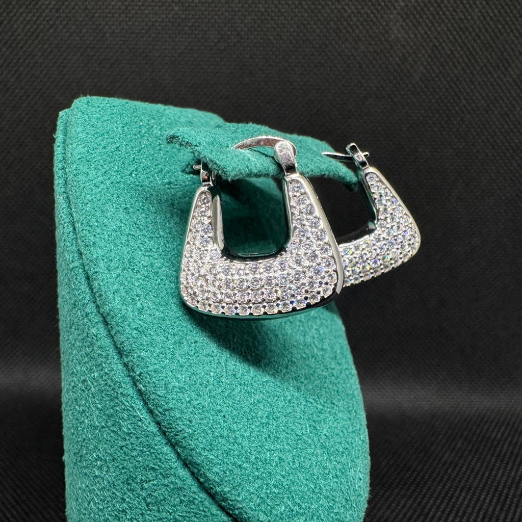 LUSO 92.5% Sterling Silver Elysian Spark Huggie Earrlings