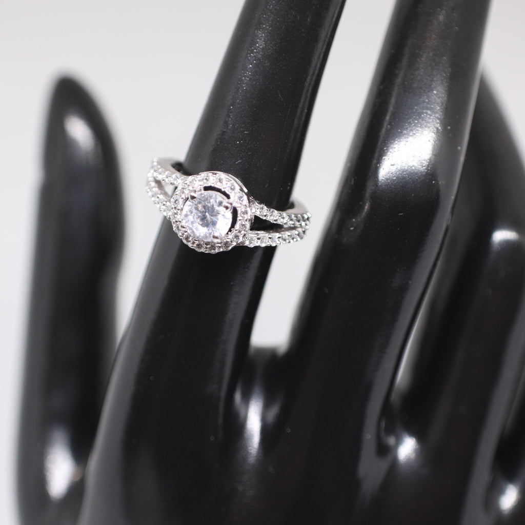 92.5% Pure Sterling Silver Adjustable Sapphire Engagement Ring