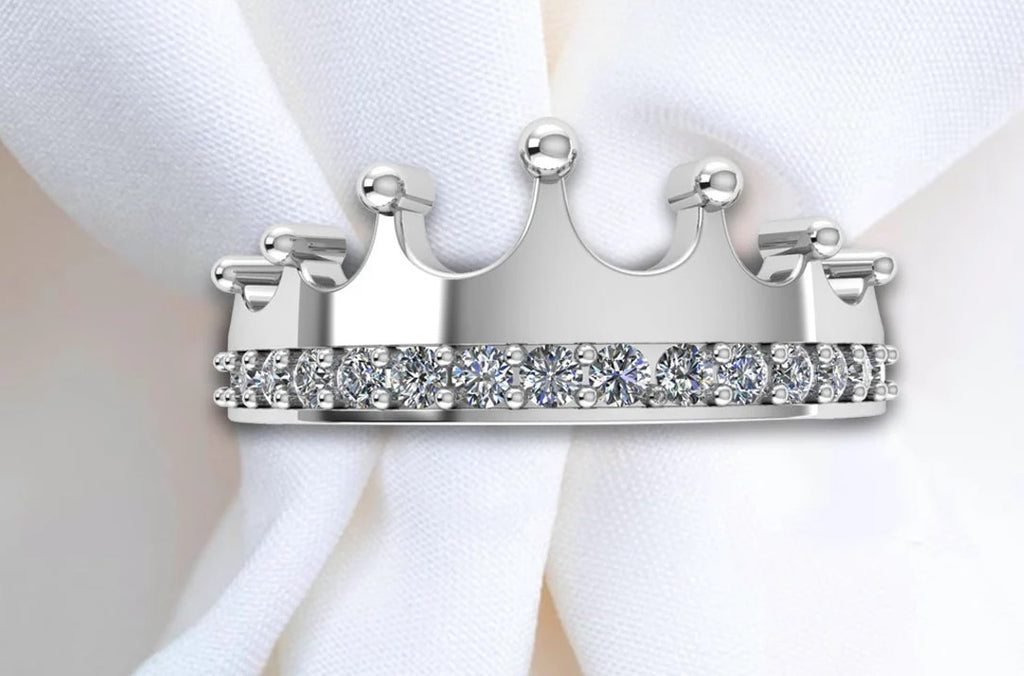 LUSO 92.5% Pure Sterling Silver Adjustable Royal Crown Silver Ring