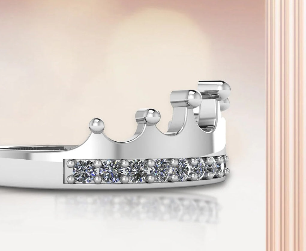 LUSO 92.5% Pure Sterling Silver Adjustable Royal Crown Silver Ring