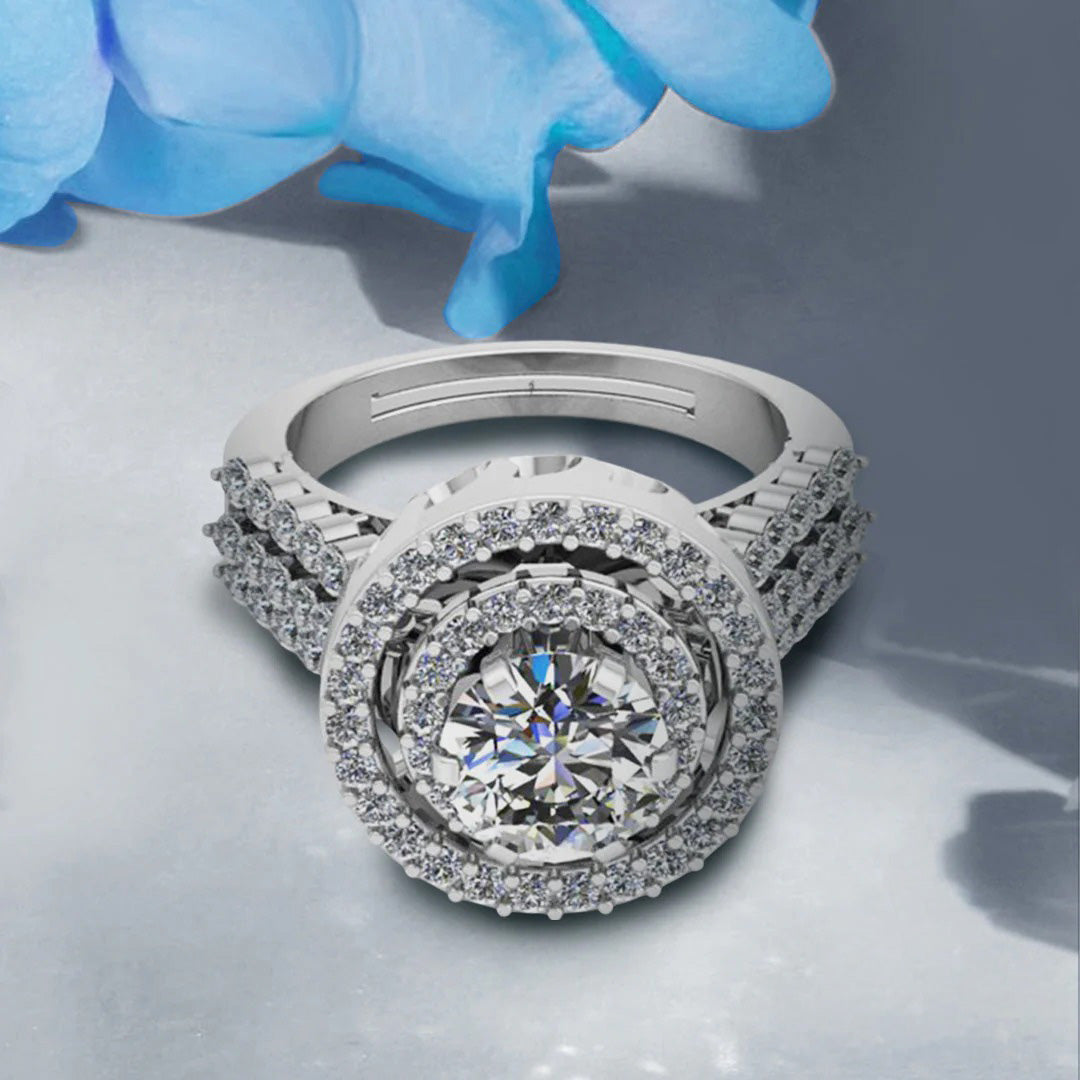 LUSO 92.5% Pure Sterling Silver Pretty Cocktail Special Ring