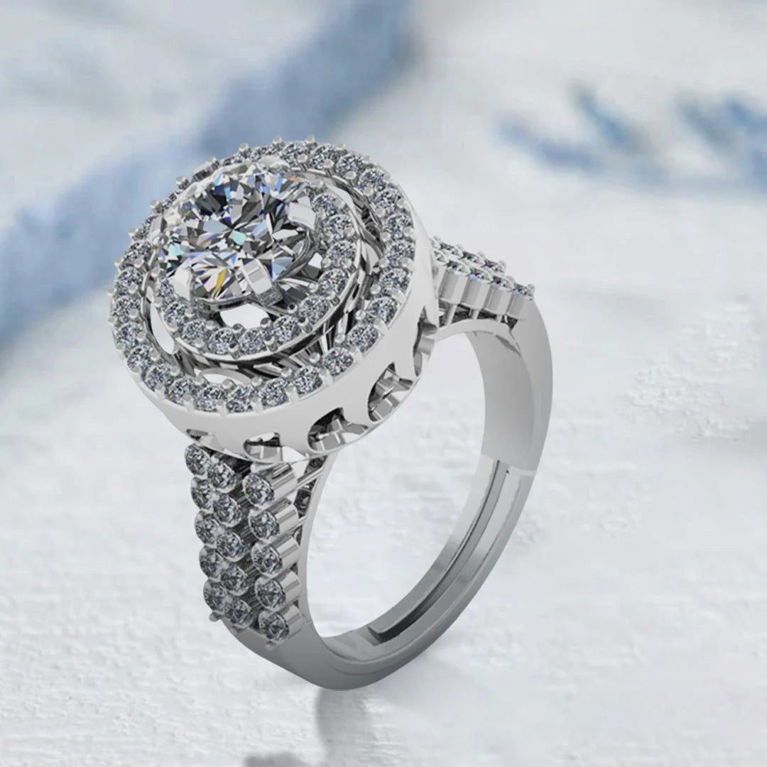 LUSO 92.5% Pure Sterling Silver Pretty Cocktail Special Ring