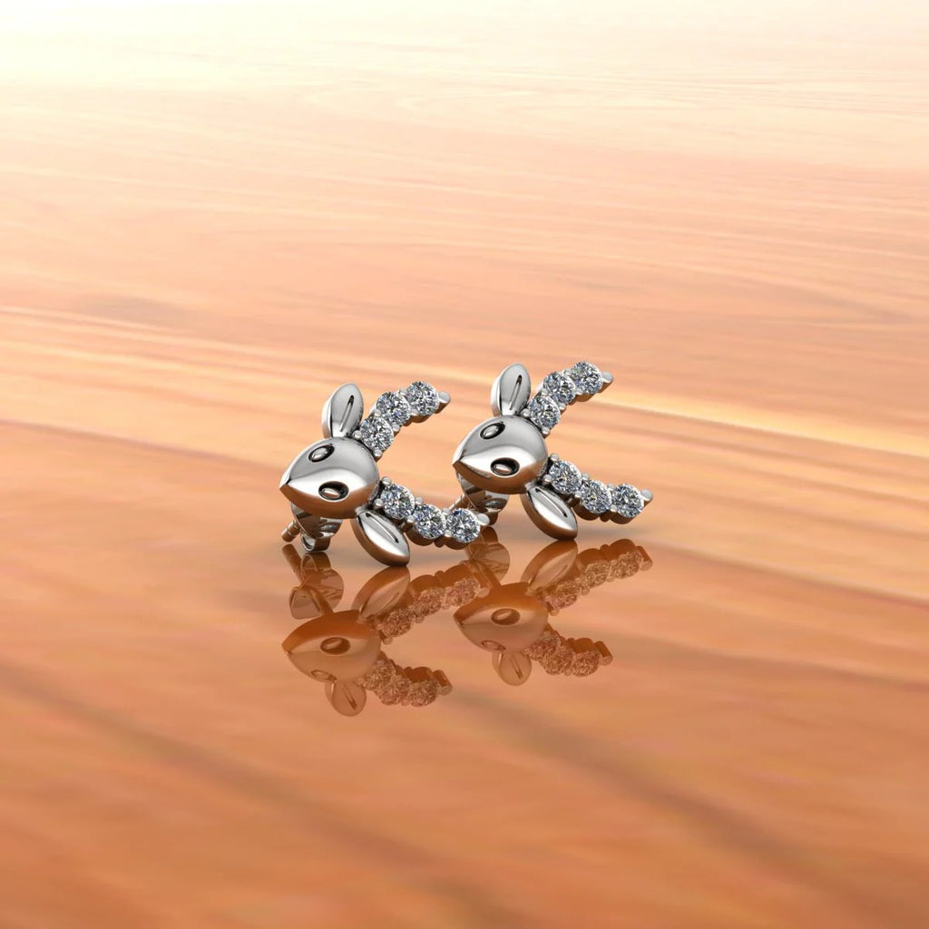 LUSO 92.5% Pure Sterling Silver Deer Stud Earrings