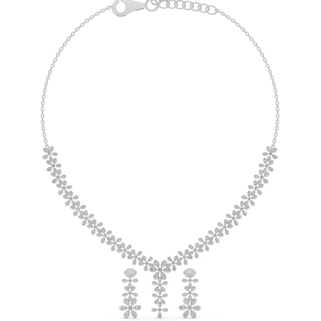 LUSO 92.5% Sterling Silver Necklace & Earring Set