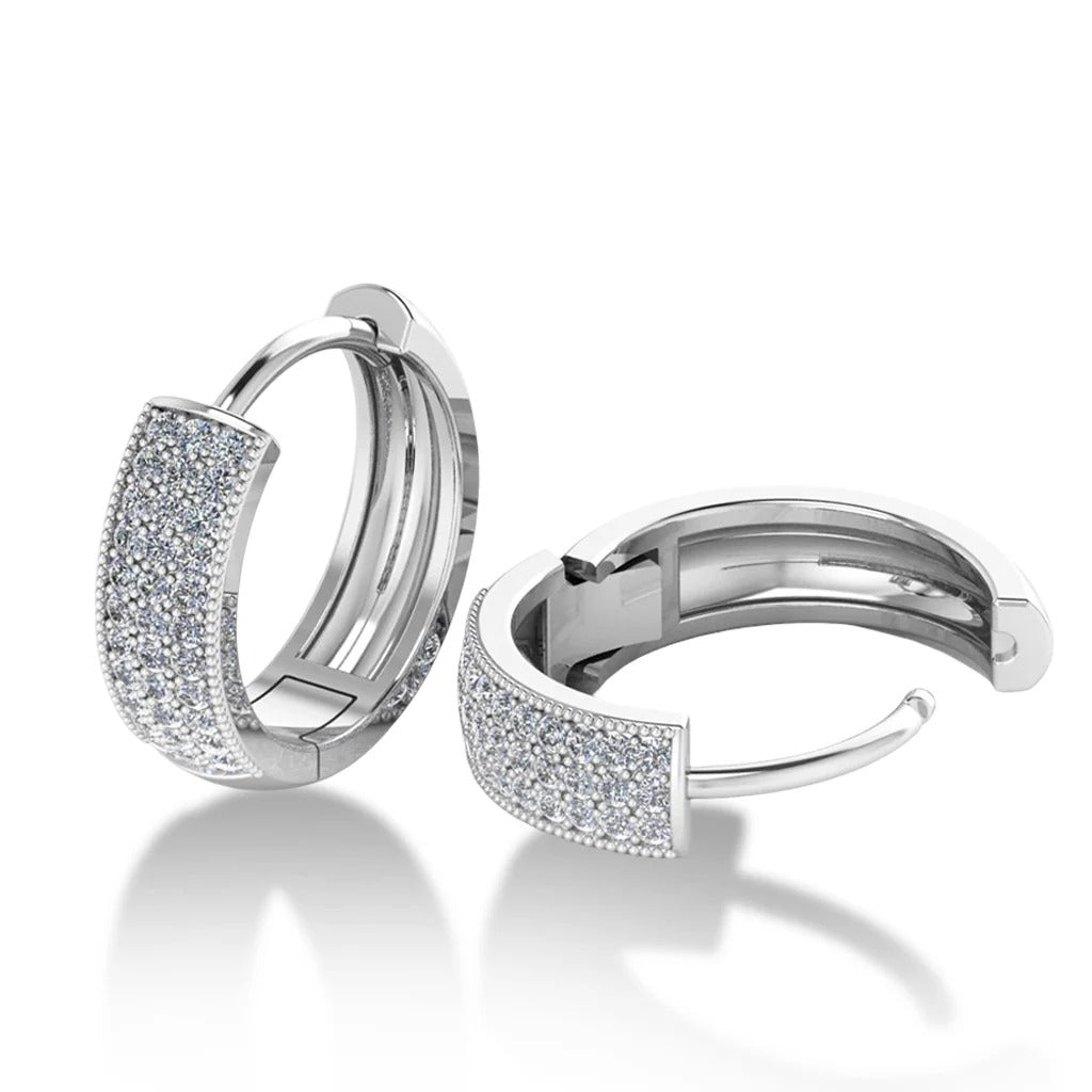 LUSO 92.5% Pure Sterling Silver Charming Crystal Stud Earrings