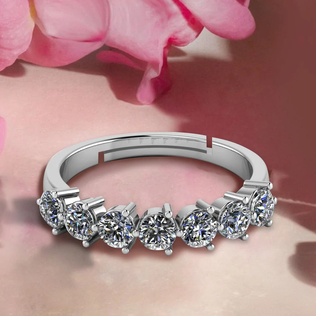 LUSO 92.5% Pure Sterling Silver Serena Silver Eternity Band