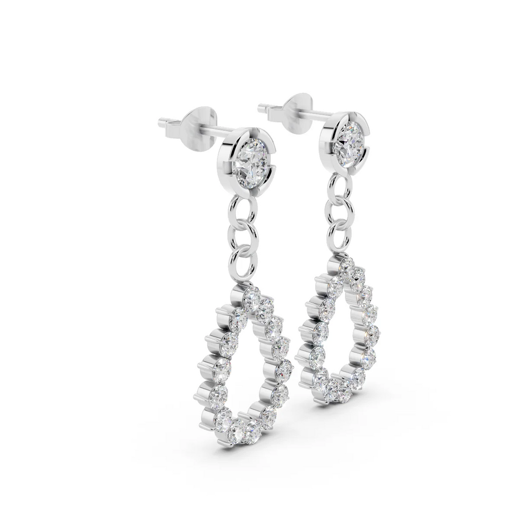 LUSO 92.5% Pure Sterling Silver Teardrop Rhodium Plated Drop Earrings