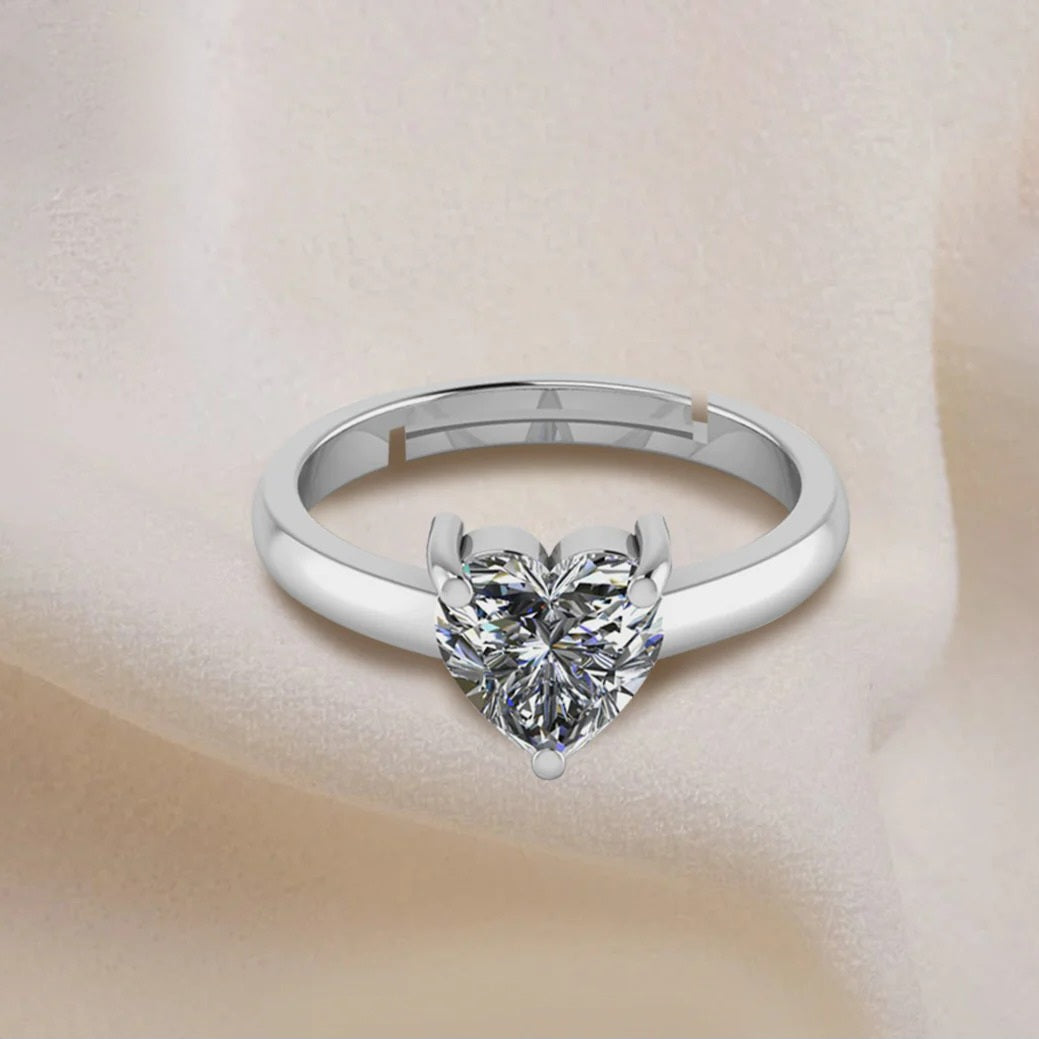 LUSO 92.5% Pure Sterling Silver Aurelia Silver Heart Ring