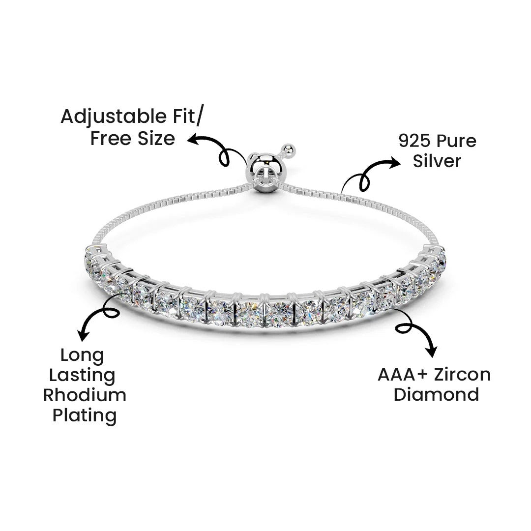 LUSO 92.5% Pure Sterling Silver Adjustable Bracelet