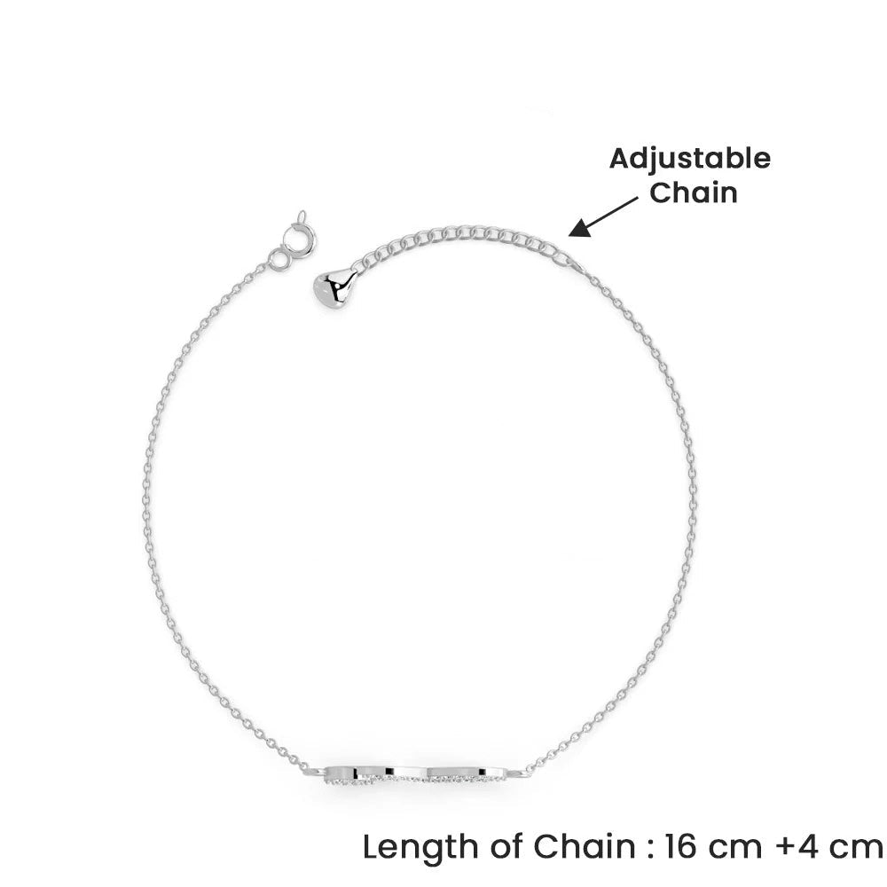 LUSO 92.5% Pure Sterling Silver Infinity Bracelet