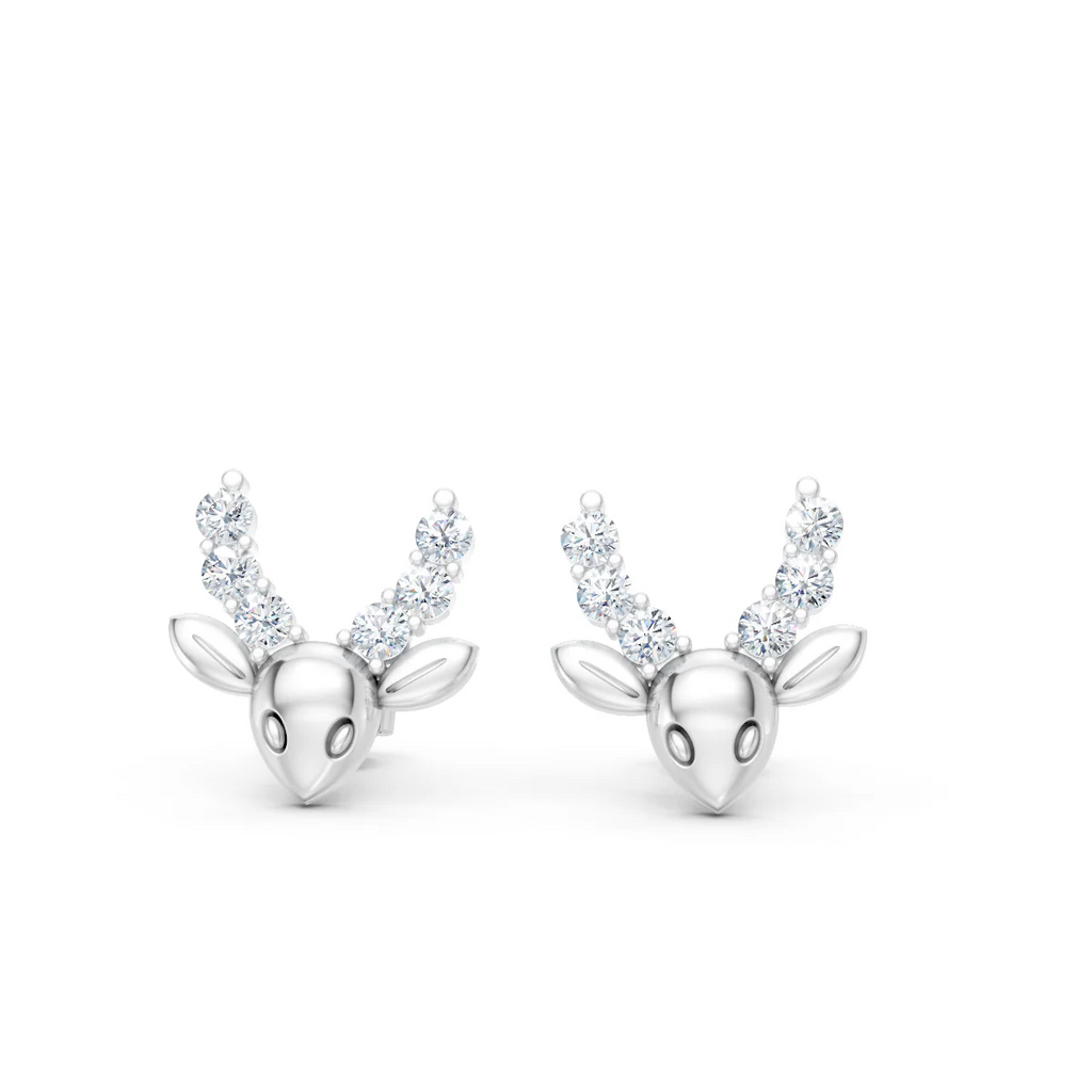 LUSO 92.5% Pure Sterling Silver Deer Stud Earrings