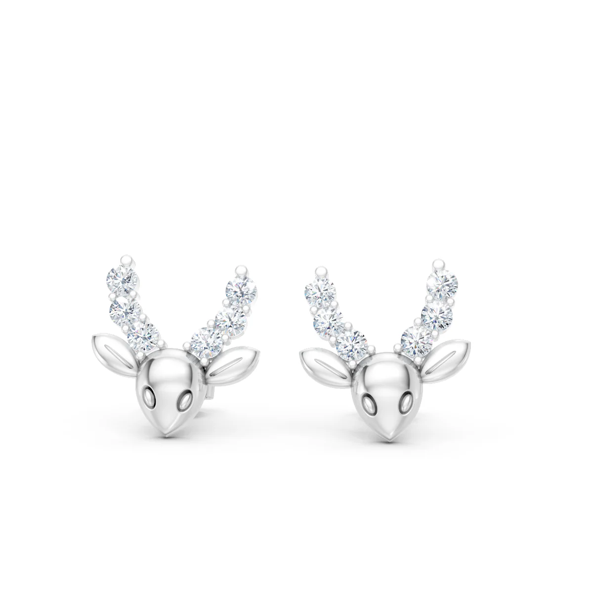 LUSO 92.5% Pure Sterling Silver Deer Stud Earrings