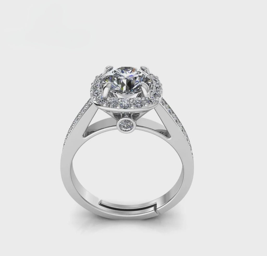 LUSO 92.5% Pure Sterling Silver Adjustable One Single Promise Silver Ring