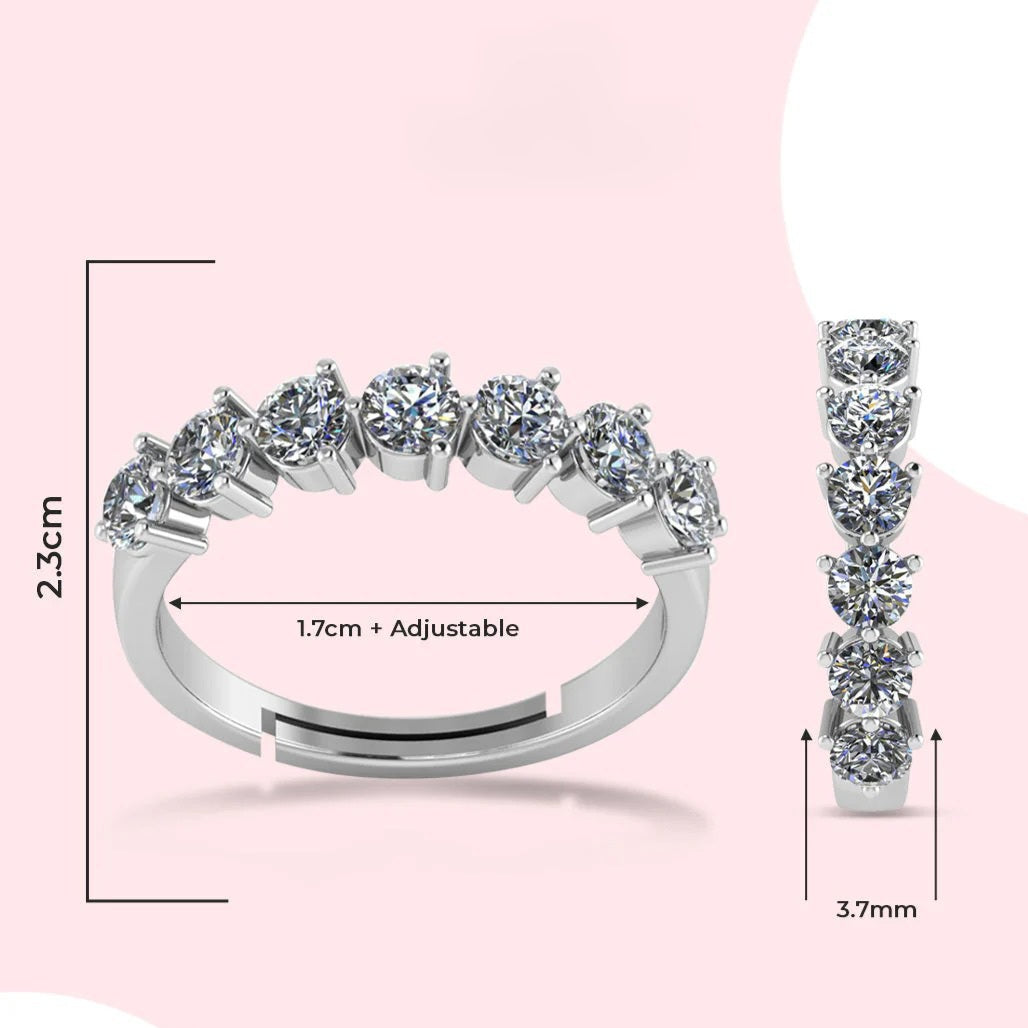 LUSO 92.5% Pure Sterling Silver Serena Silver Eternity Band