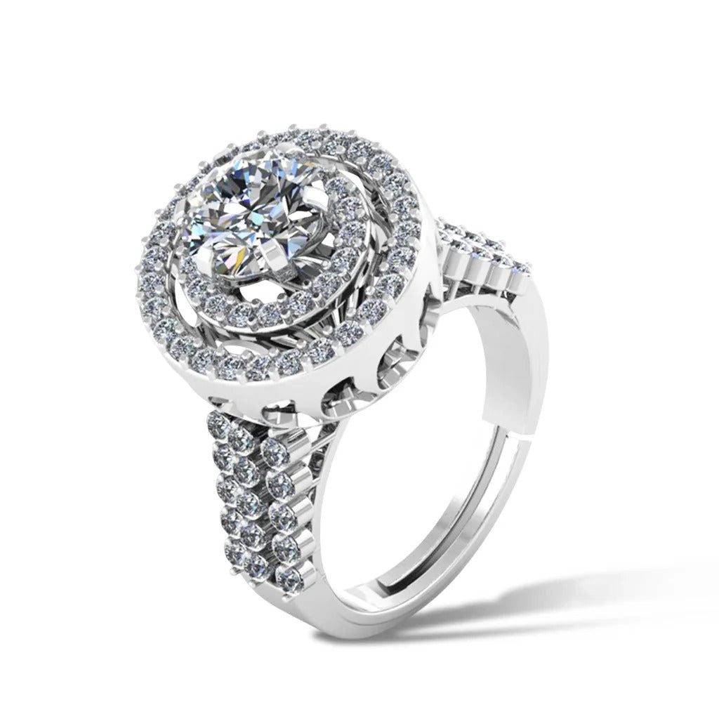 LUSO 92.5% Pure Sterling Silver Pretty Cocktail Special Ring