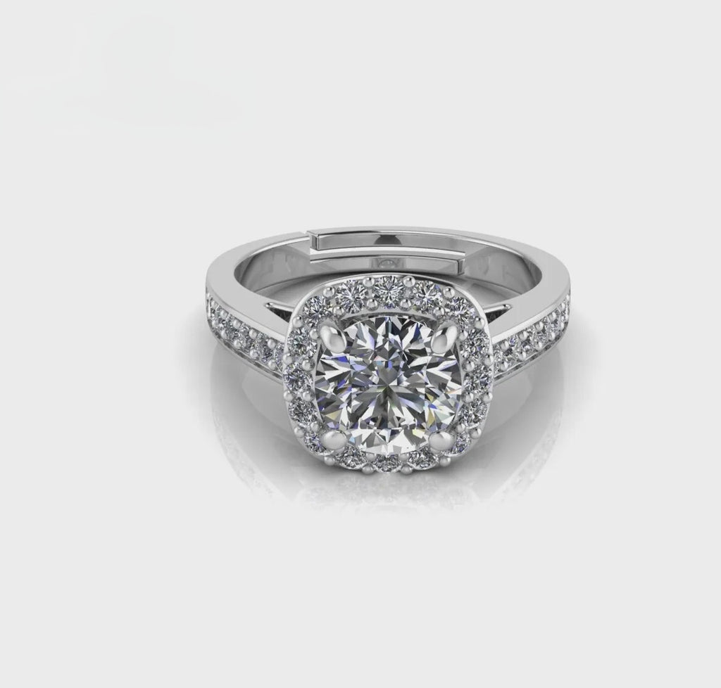 LUSO 92.5% Pure Sterling Silver Adjustable One Single Promise Silver Ring