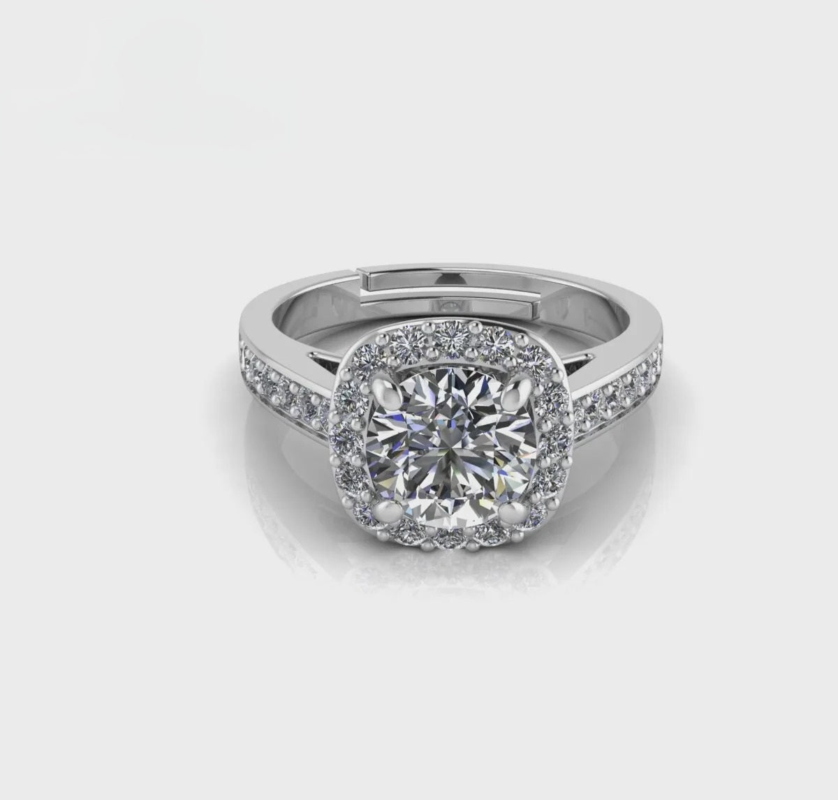 LUSO 92.5% Pure Sterling Silver Adjustable One Single Promise Silver Ring