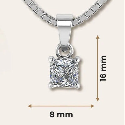LUSO 925 Sterling Silver Solitaire Pendant with pure Silver Link Chain