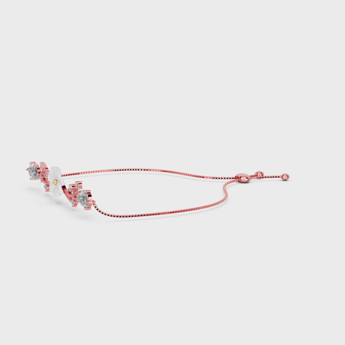 LUSO 92.5% Pure Sterling Silver & Rose Gold Plated Adjustable Bracelet