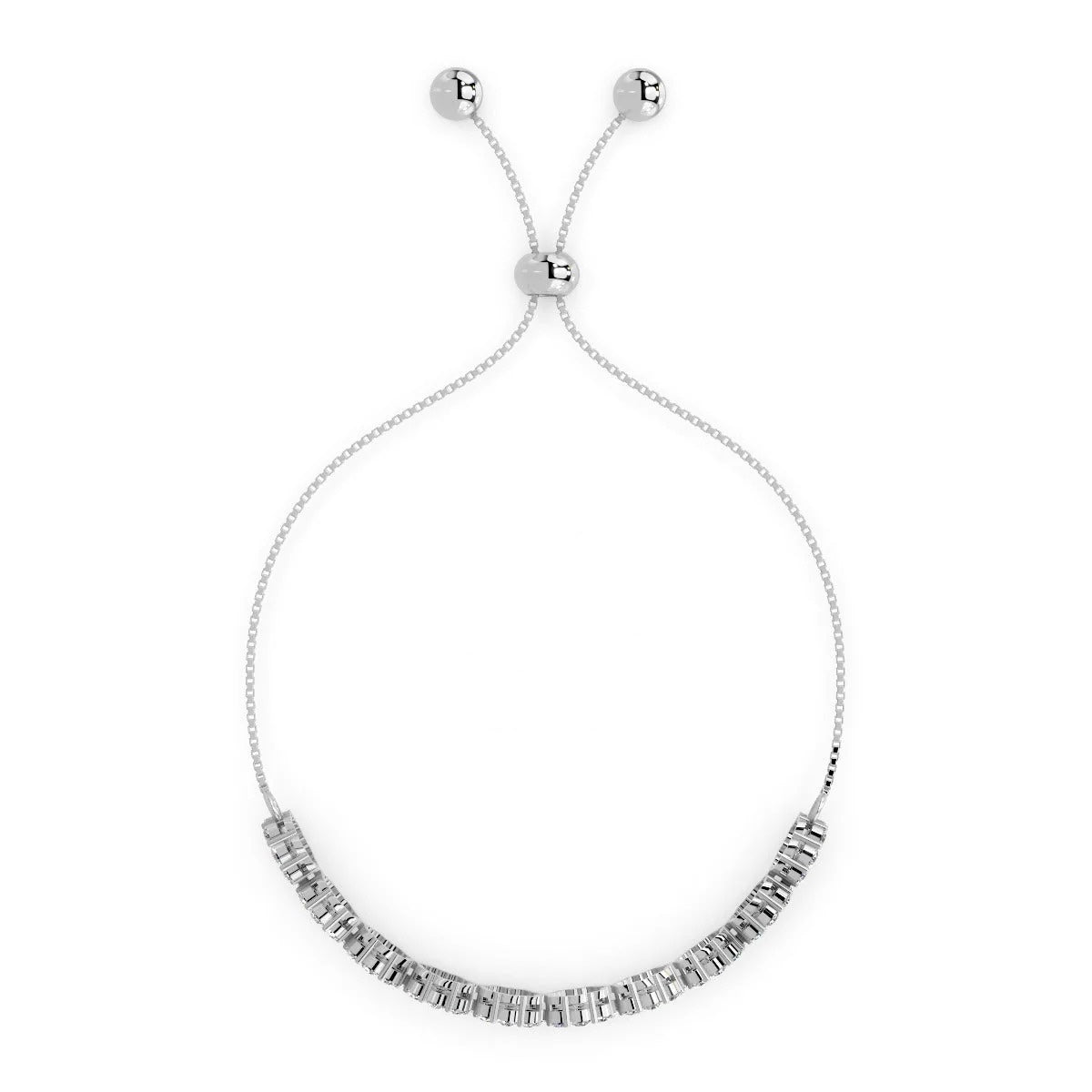 LUSO 92.5% Pure Sterling Silver Adjustable Bracelet | Floral Cluster AAA+ Zircon Bracelet