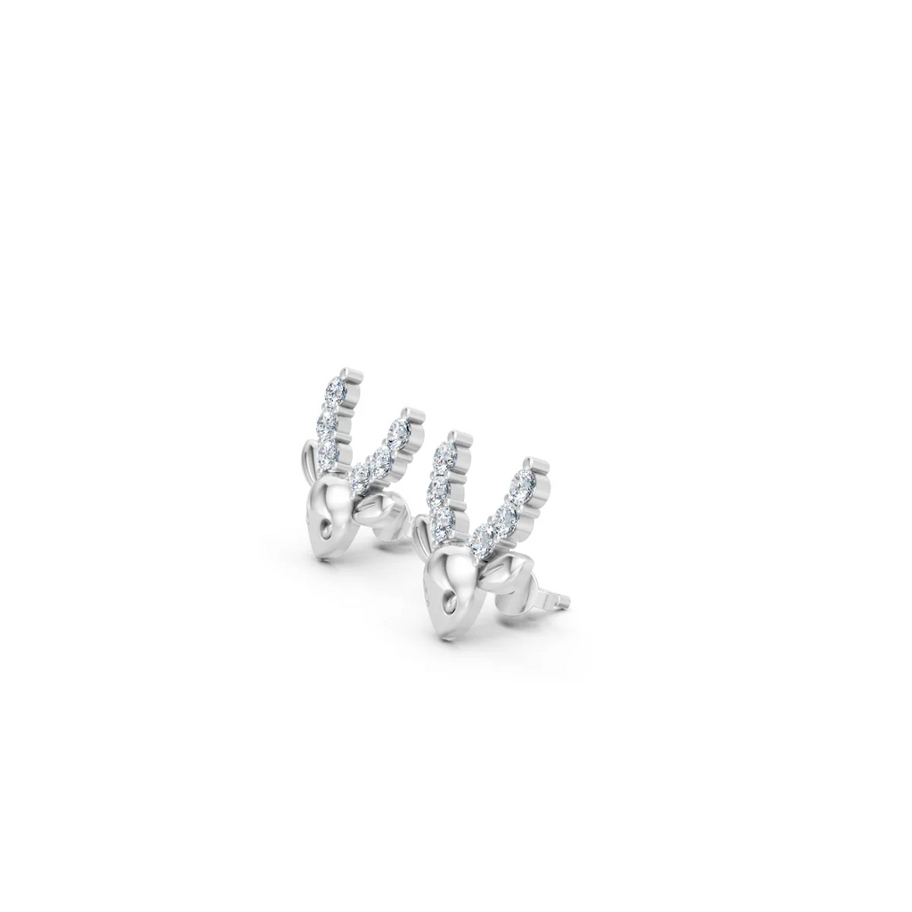 LUSO 92.5% Pure Sterling Silver Deer Stud Earrings