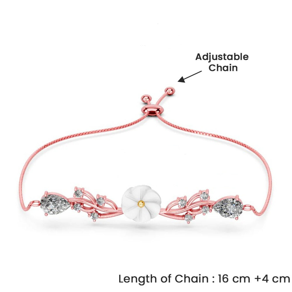 LUSO 92.5% Pure Sterling Silver & Rose Gold Plated Adjustable Bracelet