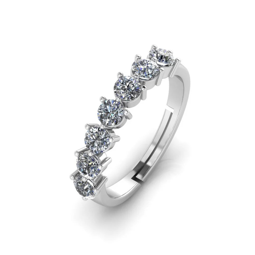 LUSO 92.5% Pure Sterling Silver Serena Silver Eternity Band