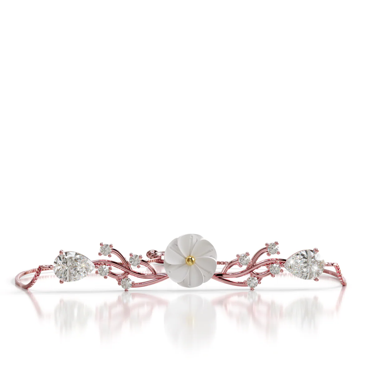 LUSO 92.5% Pure Sterling Silver & Rose Gold Plated Adjustable Bracelet