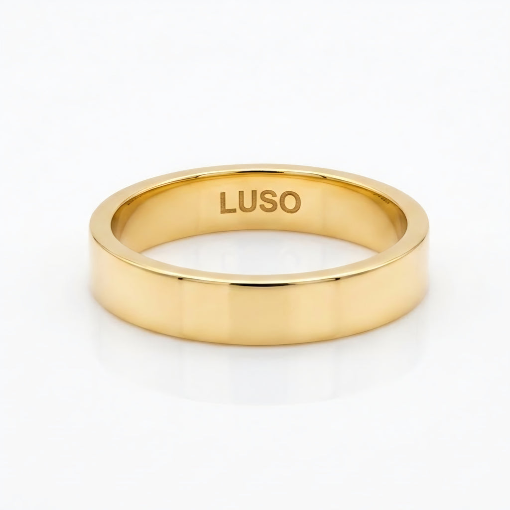 9K Solid Yellow Gold Mens Ring Band