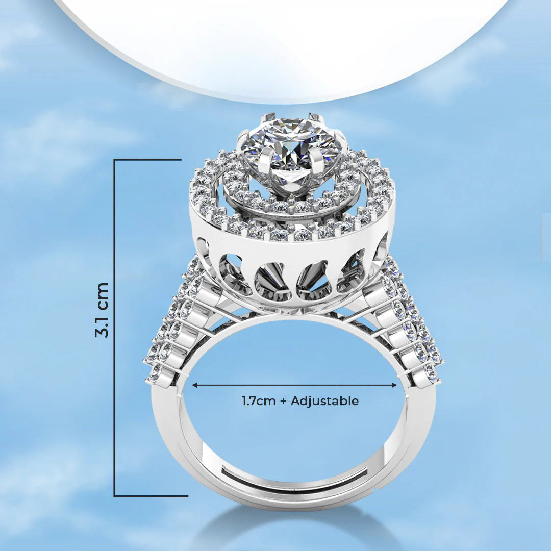 LUSO 92.5% Pure Sterling Silver Pretty Cocktail Special Ring