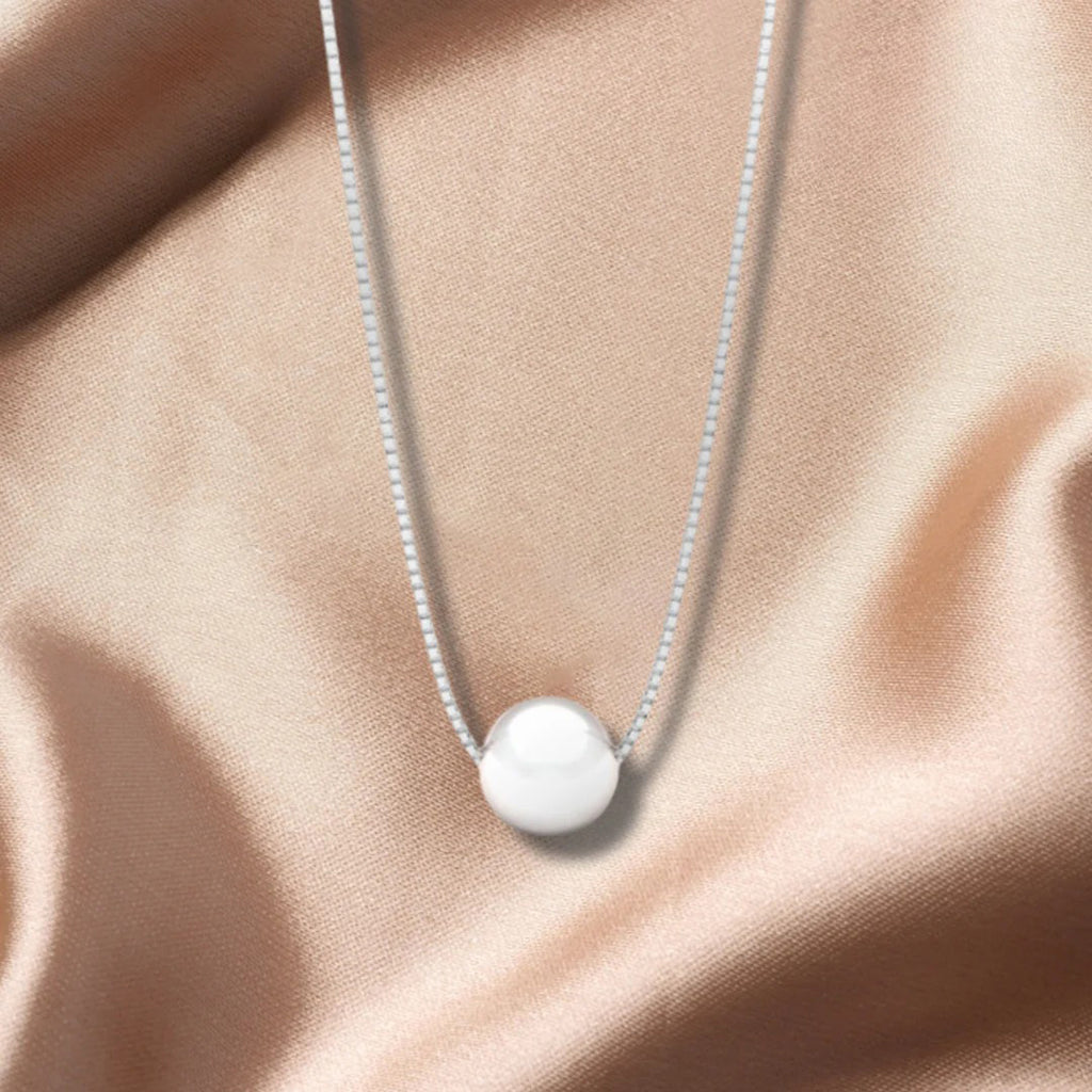 LUSO 92.5% Pure Sterling Silver Pearl Pendant Necklace
